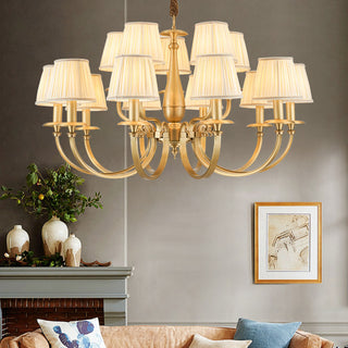 Pleated Brass Chandelier