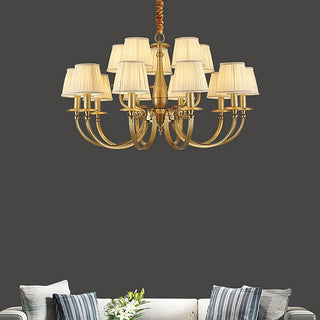 Pleated Brass Chandelier