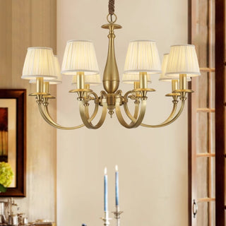 Pleated Brass Chandelier