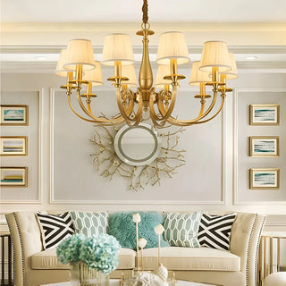 Pleated Brass Chandelier