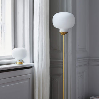 Raito Glass Globe Floor Lamp. Raito Globe Floor Lamp. Floor lamp | White/Brass. Floor lamp Raito Glass opal glass bulbs 150cm. Raito Glass Globe Table Lamp.