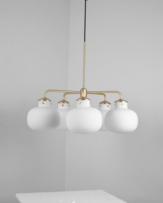 Raito Glass Globe Chandelier. Raito Globe Chandelier. Chandelier | White/Brass. Chandelier Raito Glass opal glass bulbs. Raito Glass Globe Table Lamp. Raito Glass Globe Pendant Chandelier.