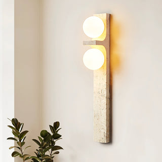 Rectangle Asymmetrical Travertine Wall Sconce