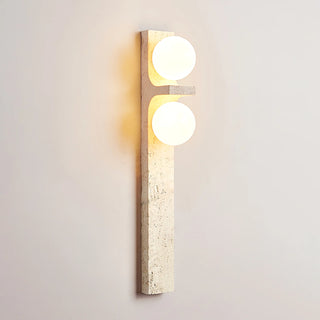 Rectangle Asymmetrical Travertine Wall Sconce