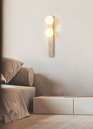 Rectangle Asymmetrical Travertine Wall Sconce