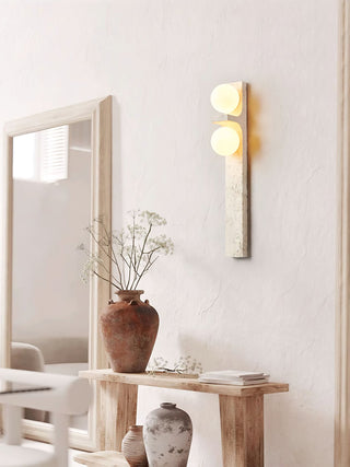 Rectangle Asymmetrical Travertine Wall Sconce