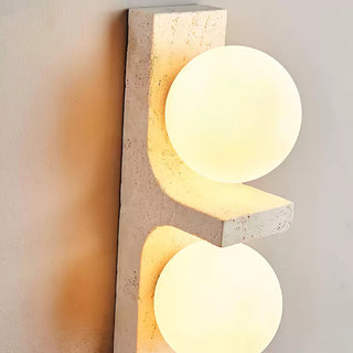 Rectangle Asymmetrical Travertine Wall Sconce
