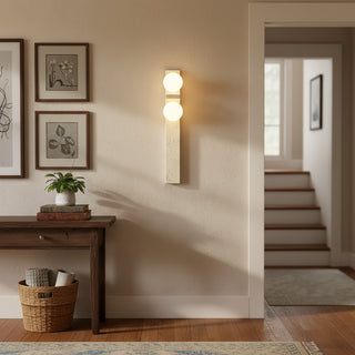Rectangle Asymmetrical Travertine Wall Sconce