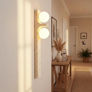 Rectangle Asymmetrical Travertine Wall Sconce