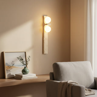 Rectangle Asymmetrical Travertine Wall Sconce