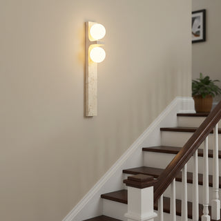 Rectangle Asymmetrical Travertine Wall Sconce