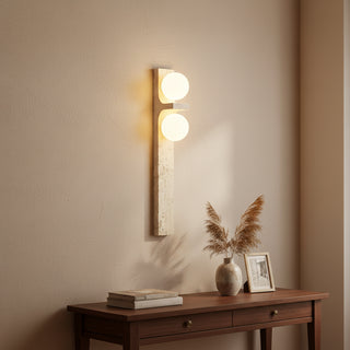Rectangle Asymmetrical Travertine Wall Sconce