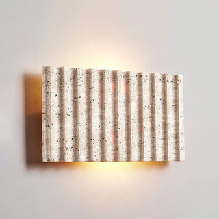 Rectangle Grille Travertine Wall Lamp