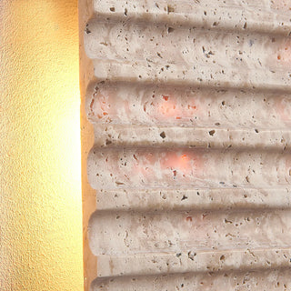 Rectangle Grille Travertine Wall Lamp