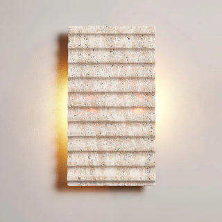 Rectangle Grille Travertine Wall Lamp