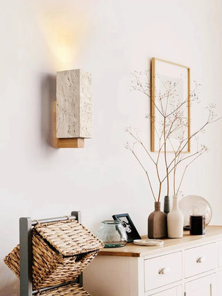 Rectangle Travertine Terra Form Wall Sconce