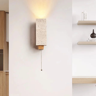 Rectangle Travertine Terra Form Wall Sconce
