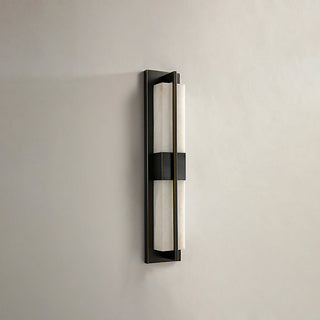 Rectangular Alabaster Modern Brass Wall Sconce