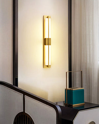 Rectangular Alabaster Modern Brass Wall Sconce