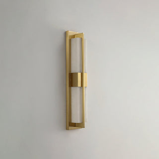 Rectangular Alabaster Modern Brass Wall Sconce