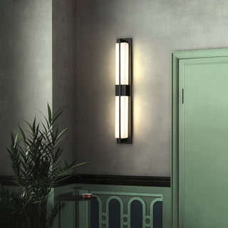 Rectangular Alabaster Modern Brass Wall Sconce