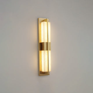 Rectangular Alabaster Modern Brass Wall Sconce