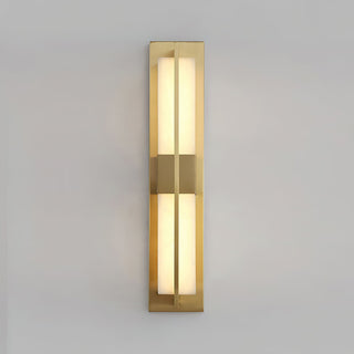 Rectangular Alabaster Modern Brass Wall Sconce