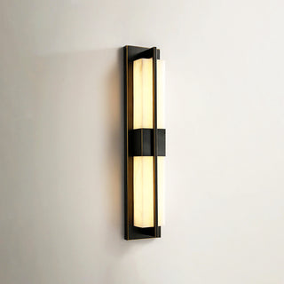 Rectangular Alabaster Modern Brass Wall Sconce