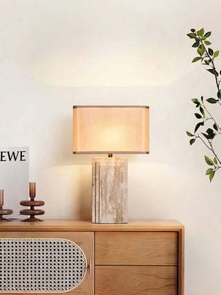 Rectangular Arco Travertine Table Lamp