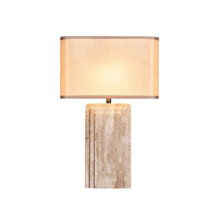 Rectangular Arco Travertine Table Lamp