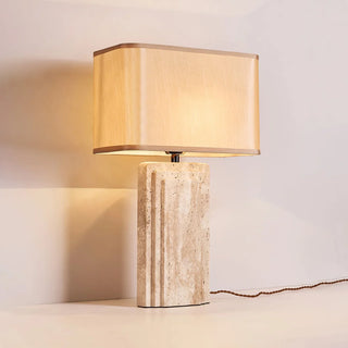 Rectangular Arco Travertine Table Lamp