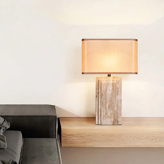 Rectangular Arco Travertine Table Lamp