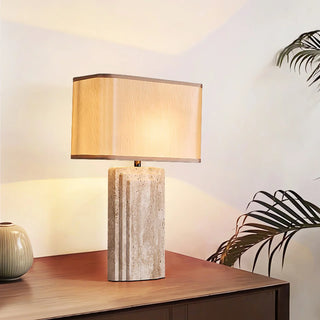Rectangular Arco Travertine Table Lamp