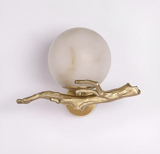 Retro Brass Twigs Alabaster Wall Lamp