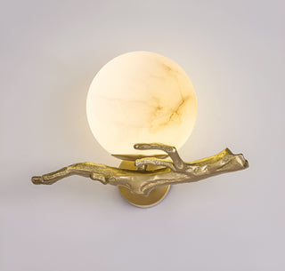 Retro Brass Twigs Alabaster Wall Lamp