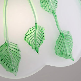 Retro Round Leaf Glass Pendant Lamp