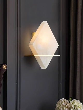 Rhombus Real Alabaster Wall Sconce