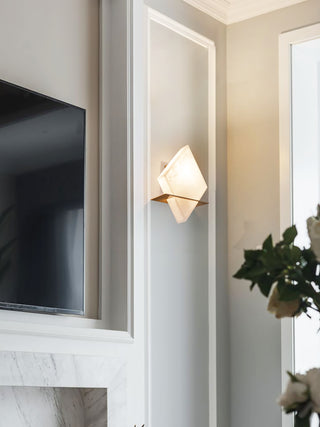 Rhombus Real Alabaster Wall Sconce