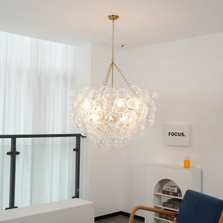 Ribbed Glass Ball Bubbles Chandelier