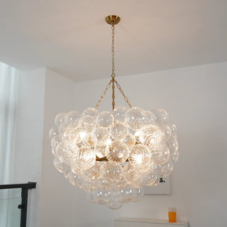 Ribbed Glass Ball Bubbles Chandelier