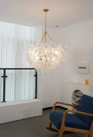 Ribbed Glass Ball Bubbles Chandelier