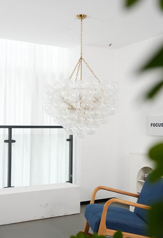 Ribbed Glass Ball Bubbles Chandelier