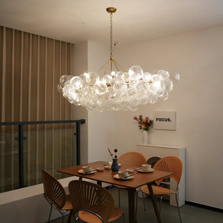 Ribbed Glass Ball Bubbles Chandelier