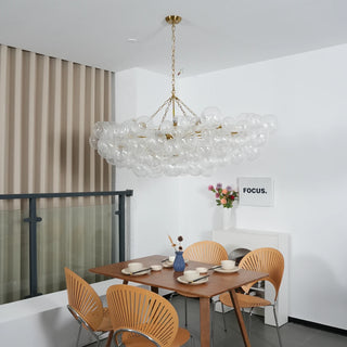 Ribbed Glass Ball Bubbles Chandelier