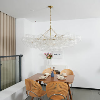 Ribbed Glass Ball Bubbles Chandelier