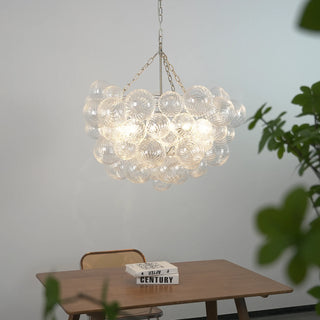 Ribbed Glass Ball Bubbles Chandelier