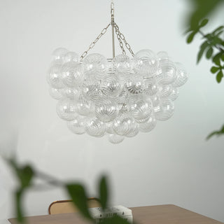 Ribbed Glass Ball Bubbles Chandelier