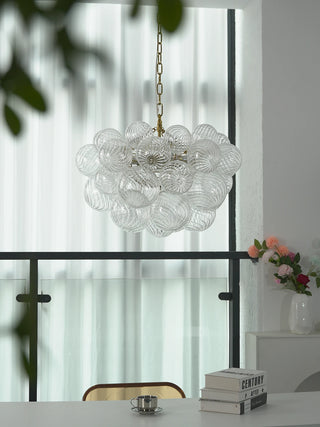 Ribbed Glass Ball Bubbles Chandelier