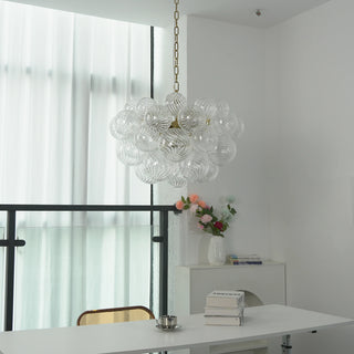 Ribbed Glass Ball Bubbles Chandelier