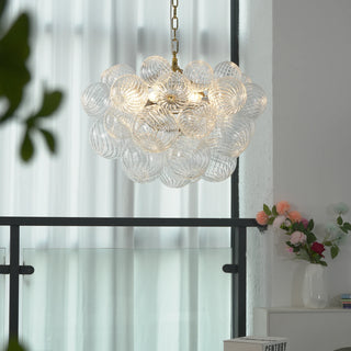 Ribbed Glass Ball Bubbles Chandelier